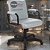Cadeira Original Eames Diretor com Rodinhas Black e Anti Risco Linha Capa em Madeira Escura - Cinza Claro - Imagem 1