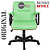 Cadeira Original Eames Diretor com Rodinhas Black e Anti Risco Linha Capa em Madeira Escura - Verde Limão - Imagem 5
