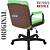 Cadeira Original Eames Diretor com Rodinhas Black e Anti Risco Linha Capa em Madeira Escura - Verde Limão - Imagem 6