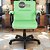 Cadeira Original Eames Diretor com Rodinhas Black e Anti Risco Linha Capa em Madeira Escura - Verde Limão - Imagem 2