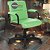 Cadeira Original Eames Diretor com Rodinhas Black e Anti Risco Linha Capa em Madeira Escura - Verde Limão - Imagem 1