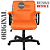 Cadeira Original Eames Diretor com Rodinhas Black e Anti Risco Linha Capa em Madeira Escura - Laranja - Imagem 5
