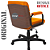 Cadeira Original Eames Diretor com Rodinhas Black e Anti Risco Linha Capa em Madeira Escura - Laranja - Imagem 6