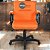 Cadeira Original Eames Diretor com Rodinhas Black e Anti Risco Linha Capa em Madeira Escura - Laranja - Imagem 2