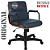 Cadeira Original Eames Diretor com Rodinhas Black e Anti Risco Linha Capa em Madeira Escura - Azul Marinho - Imagem 4
