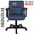 Cadeira Original Eames Diretor com Rodinhas Black e Anti Risco Linha Capa em Madeira Escura - Azul Marinho - Imagem 5