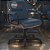 Cadeira Original Eames Diretor com Rodinhas Black e Anti Risco Linha Capa em Madeira Escura - Azul Marinho - Imagem 1