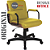 Cadeira Original Eames Diretor com Rodinhas Black e Anti Risco Linha Capa em Madeira Escura - Amarelo Mostarda - Imagem 5