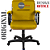 Cadeira Original Eames Diretor com Rodinhas Black e Anti Risco Linha Capa em Madeira Escura - Amarelo Mostarda - Imagem 4