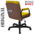Cadeira Original Eames Diretor com Rodinhas Black e Anti Risco Linha Capa em Madeira Escura - Amarelo Mostarda - Imagem 6