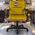 Cadeira Original Eames Diretor com Rodinhas Black e Anti Risco Linha Capa em Madeira Escura - Amarelo Mostarda - Imagem 1