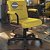 Cadeira Original Eames Diretor com Rodinhas Black e Anti Risco Linha Capa em Madeira Escura - Amarelo Mostarda - Imagem 2