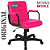 Cadeira Original Eames Diretor com Rodinhas Black e Anti Risco Linha Capa em Madeira Escura - Rosa Pink - Imagem 4