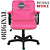 Cadeira Original Eames Diretor com Rodinhas Black e Anti Risco Linha Capa em Madeira Escura - Rosa Pink - Imagem 5
