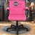 Cadeira Original Eames Diretor com Rodinhas Black e Anti Risco Linha Capa em Madeira Escura - Rosa Pink - Imagem 2