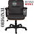 Cadeira Original Eames Diretor com Rodinhas Black e Anti Risco Linha Capa em Madeira Escura - Preto - Imagem 5