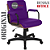 Cadeira Original Eames Diretor com Rodinhas Black e Anti Risco Linha Capa em Madeira Escura - Roxo - Imagem 4