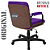 Cadeira Original Eames Diretor com Rodinhas Black e Anti Risco Linha Capa em Madeira Escura - Roxo - Imagem 6