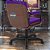 Cadeira Original Eames Diretor com Rodinhas Black e Anti Risco Linha Capa em Madeira Escura - Roxo - Imagem 3