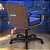 Cadeira Original Eames Diretor com Rodinhas Black e Anti Risco Linha Capa em Madeira Escura - Azul - Imagem 3
