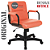 Cadeira Original Eames Diretor com Rodinhas Black e Anti Risco Linha Capa em Madeira Escura - Vermelho Telha - Imagem 8