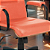 Cadeira Original Eames Diretor com Rodinhas Black e Anti Risco Linha Capa em Madeira Escura - Vermelho Telha - Imagem 6