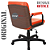 Cadeira Original Eames Diretor com Rodinhas Black e Anti Risco Linha Capa em Madeira Escura - Vermelho Telha - Imagem 9