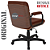 Cadeira Original Eames Diretor com Rodinhas Black e Anti Risco Linha Capa em Madeira Escura - Vermelho Vinho - Imagem 6