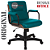 Cadeira Original Eames Diretor com Rodinhas Black e Anti Risco Linha Capa em Madeira Escura - Verde - Imagem 4