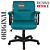 Cadeira Original Eames Diretor com Rodinhas Black e Anti Risco Linha Capa em Madeira Escura - Verde - Imagem 5