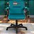 Cadeira Original Eames Diretor com Rodinhas Black e Anti Risco Linha Capa em Madeira Escura - Verde - Imagem 2