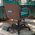 Cadeira Original Eames Diretor com Rodinhas Black e Anti Risco Linha Capa em Madeira Escura - Verde - Imagem 3