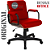 Cadeira Original Eames Diretor com Rodinhas Black e Anti Risco Linha Capa em Madeira Escura - Vermelho - Imagem 4