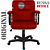 Cadeira Original Eames Diretor com Rodinhas Black e Anti Risco Linha Capa em Madeira Escura - Vermelho - Imagem 5