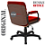 Cadeira Original Eames Diretor com Rodinhas Black e Anti Risco Linha Capa em Madeira Escura - Vermelho - Imagem 6