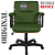 Cadeira Original Eames Diretor com Rodinhas Black e Anti Risco Linha Capa em Madeira Escura - Verde Escuro - Imagem 3