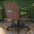 Cadeira Original Eames Diretor com Rodinhas Black e Anti Risco Linha Capa em Madeira Escura - Verde Escuro - Imagem 2