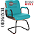 Cadeira Original Eames Interlocutor Black Linha Capa em Madeira Escura - Verde Água - Imagem 4