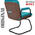 Cadeira Original Eames Interlocutor Black Linha Capa em Madeira Escura - Verde Água - Imagem 6