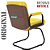 Cadeira Original Eames Interlocutor Black Linha Capa em Madeira Escura - Amarelo - Imagem 6