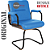 Cadeira Original Eames Interlocutor Black Linha Capa em Madeira Escura - Azul Bebê - Imagem 4