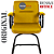 Cadeira Original Eames Interlocutor Black Linha Capa em Madeira Escura - Amarelo Mostarda - Imagem 5