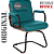 Cadeira Original Eames Interlocutor Black Linha Capa em Madeira Escura - Verde - Imagem 4