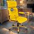 Cadeira Original Eames Presidente Dourada Anti Risco Linha Capa em Madeira Escura - Amarelo - Imagem 1