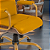 Cadeira Original Eames Presidente Dourada Anti Risco Linha Capa em Madeira Escura - Amarelo Mostarda - Imagem 5