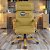 Cadeira Original Eames Presidente Dourada Anti Risco Linha Capa em Madeira Escura - Amarelo Mostarda - Imagem 2