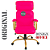 Cadeira Original Eames Presidente Dourada Anti Risco Linha Capa em Madeira Escura - Rosa Pink - Imagem 4