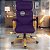 Cadeira Original Eames Presidente Dourada Anti Risco Linha Capa em Madeira Escura - Roxo - Imagem 2