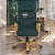 Cadeira Original Eames Presidente Dourada Anti Risco Linha Capa em Madeira Escura - Verde - Imagem 2