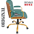 Cadeira Original Eames Diretor Dourada Anti Risco Linha Capa em Madeira Escura - Verde Água - Imagem 6